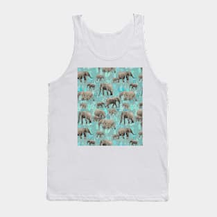 Sweet Elephants in Soft Teal Tank Top